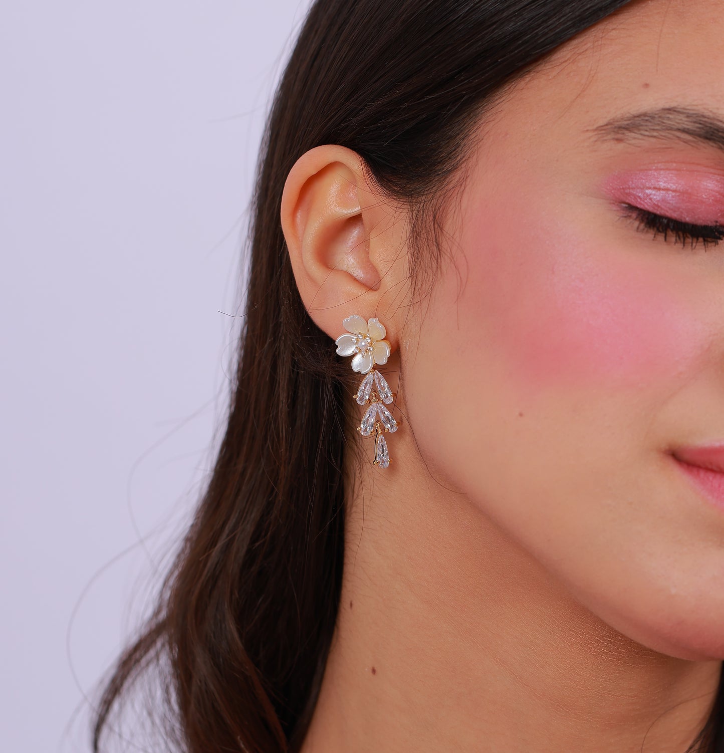 Boucle D'oreille Tulip Rose