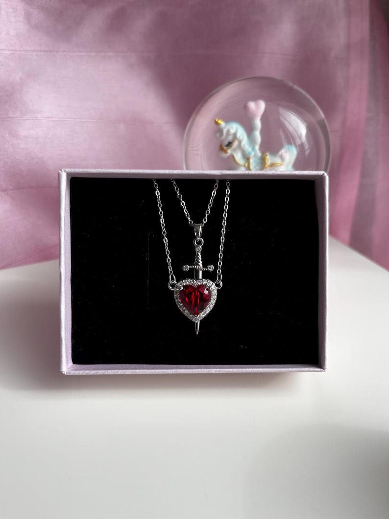 Couple Necklaces - Heart and sword