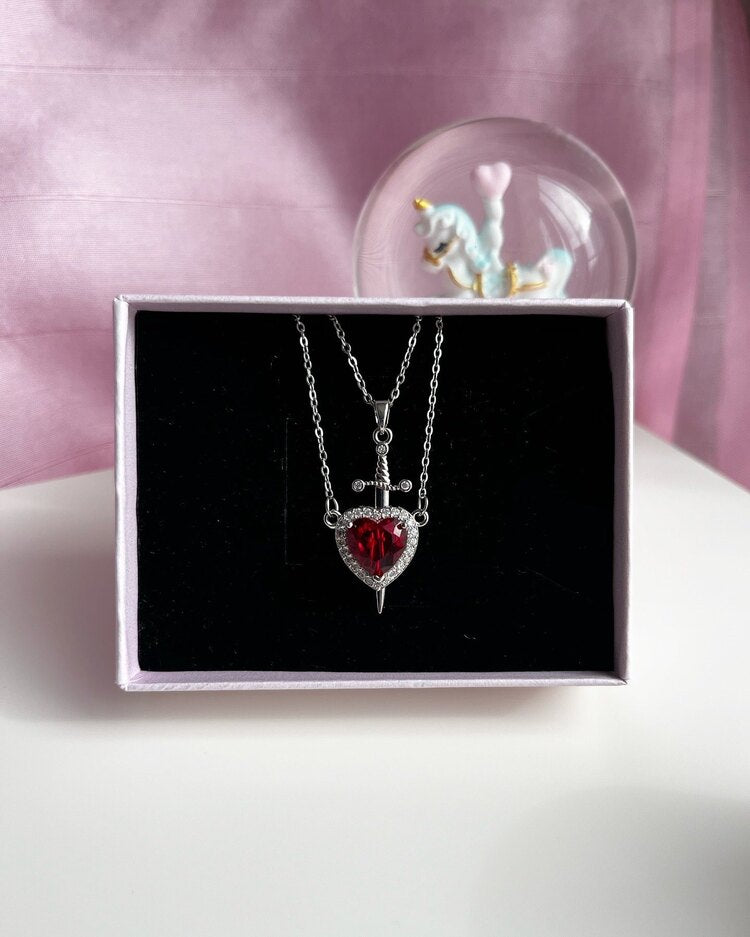 Couple Necklaces - Heart and sword
