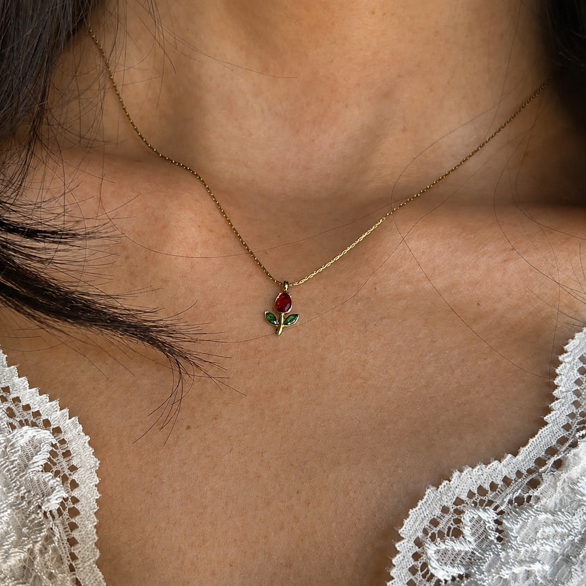 Collier - Tulip - Red Diamond