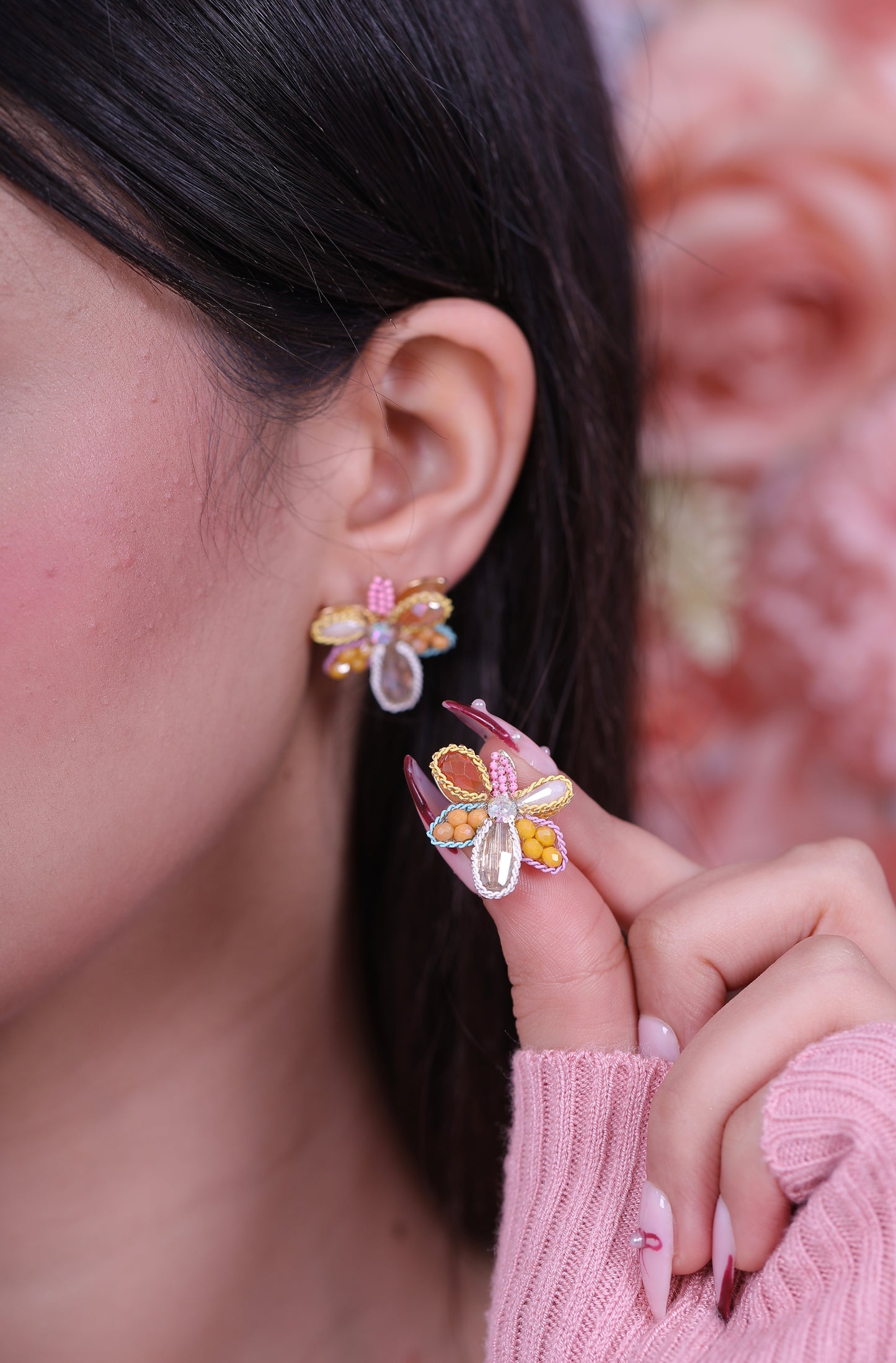 Boucle D'oreille Magenta