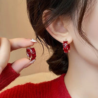 Boucles d'oreilles Rouge