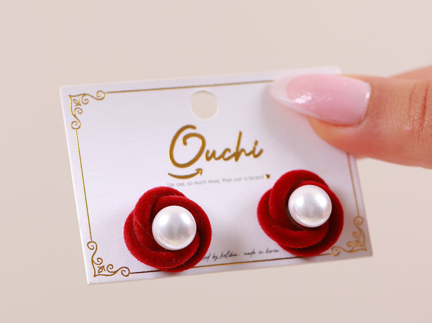 Boucle D'oreille Rubin red