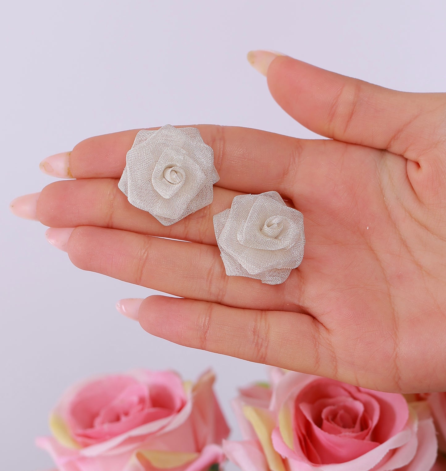 Boucle D'oreille Rose White