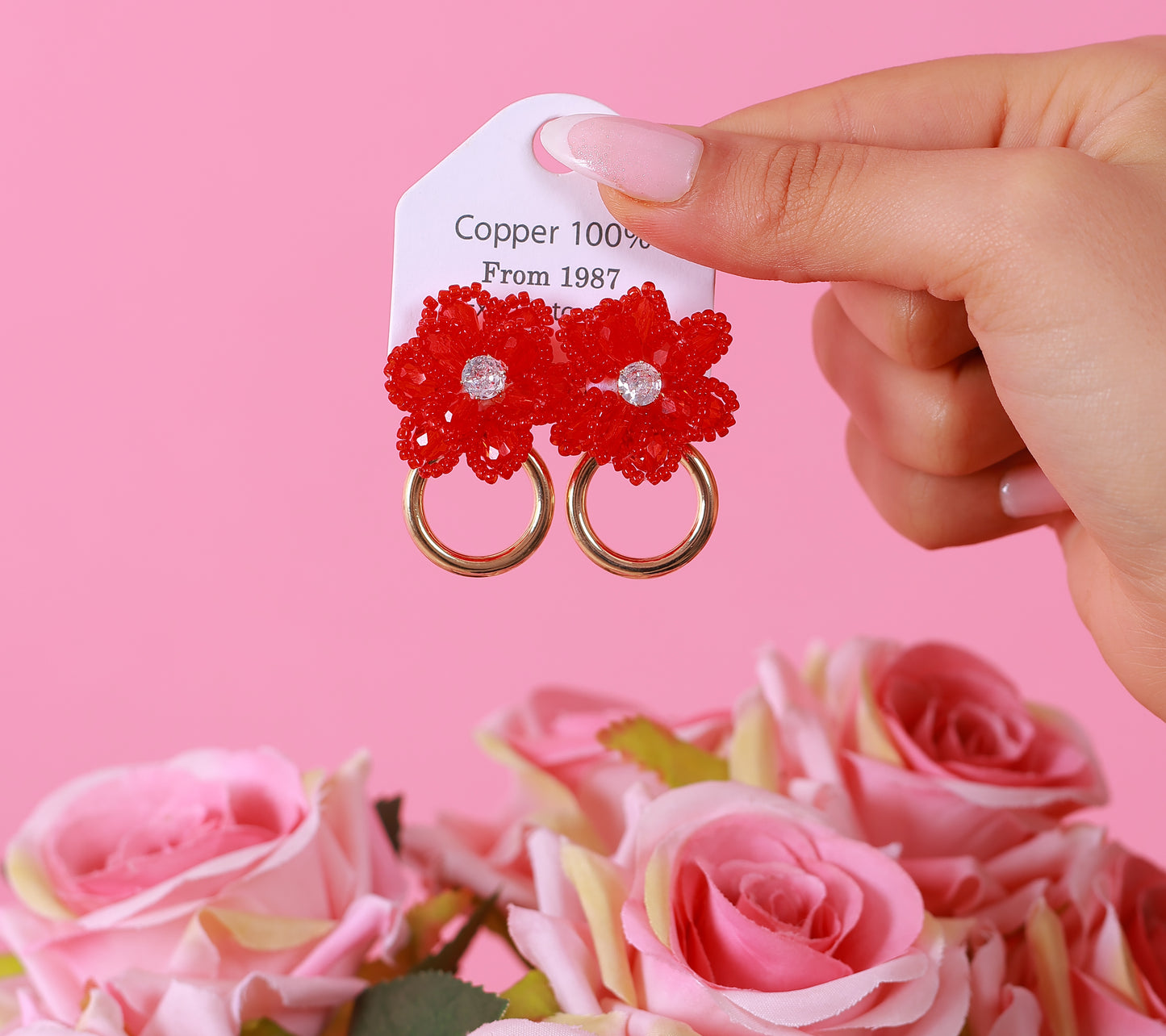 Boucle D'oreille Opium Red