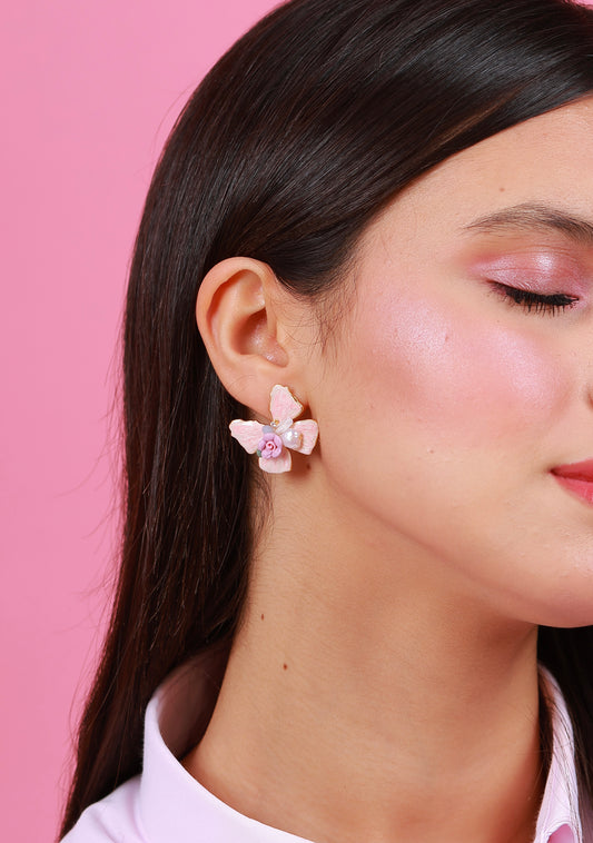 Boucle D'oreille Pink Hibiscus