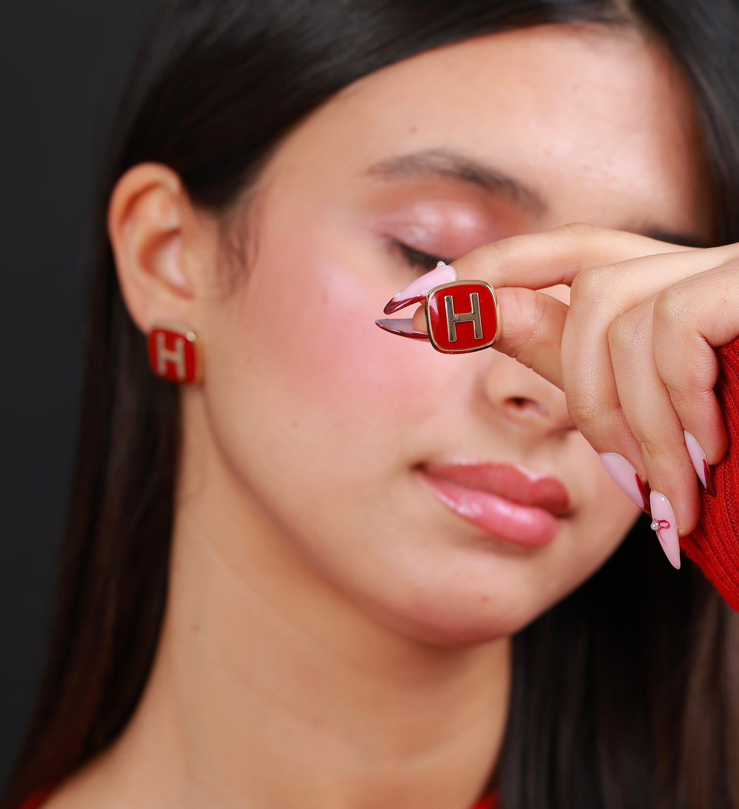 Boucle D'oreille Queen Red