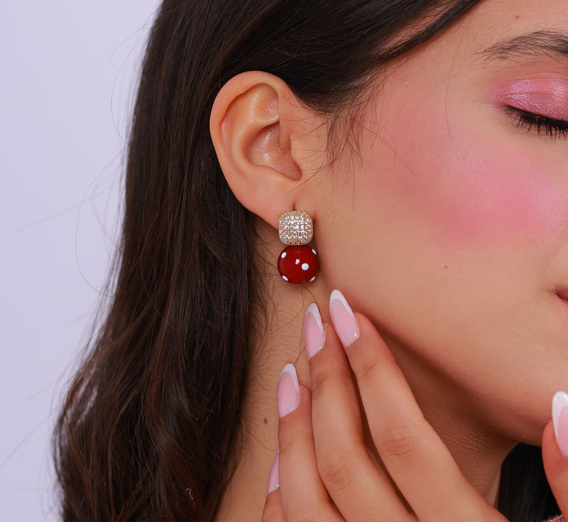 Boucle D'oreille Raven Red