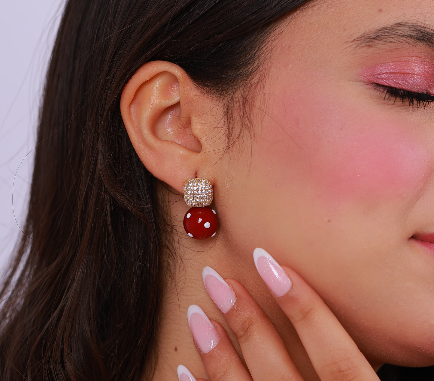 Boucle D'oreille Raven Red