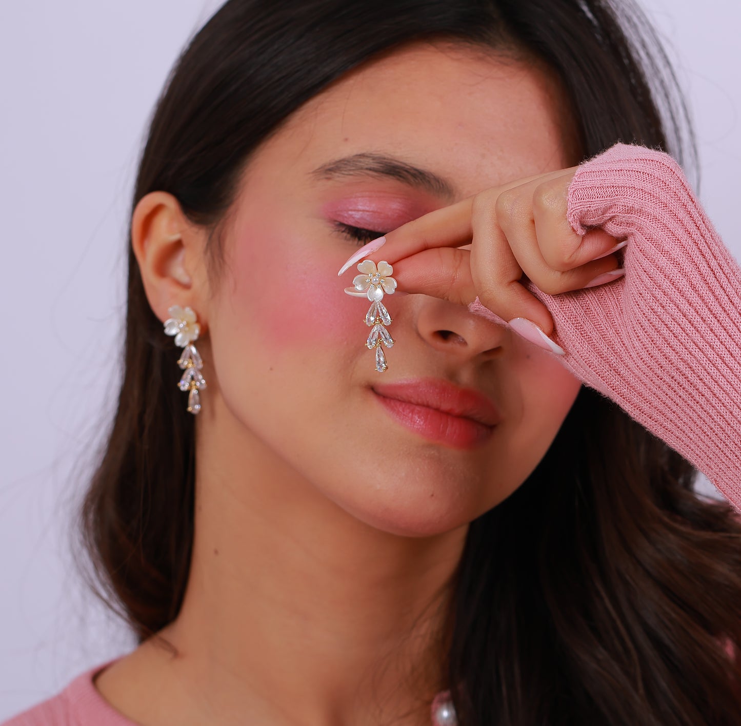 Boucle D'oreille Tulip Rose