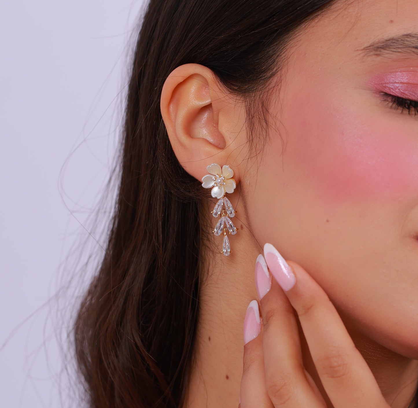 Boucle D'oreille Tulip Rose