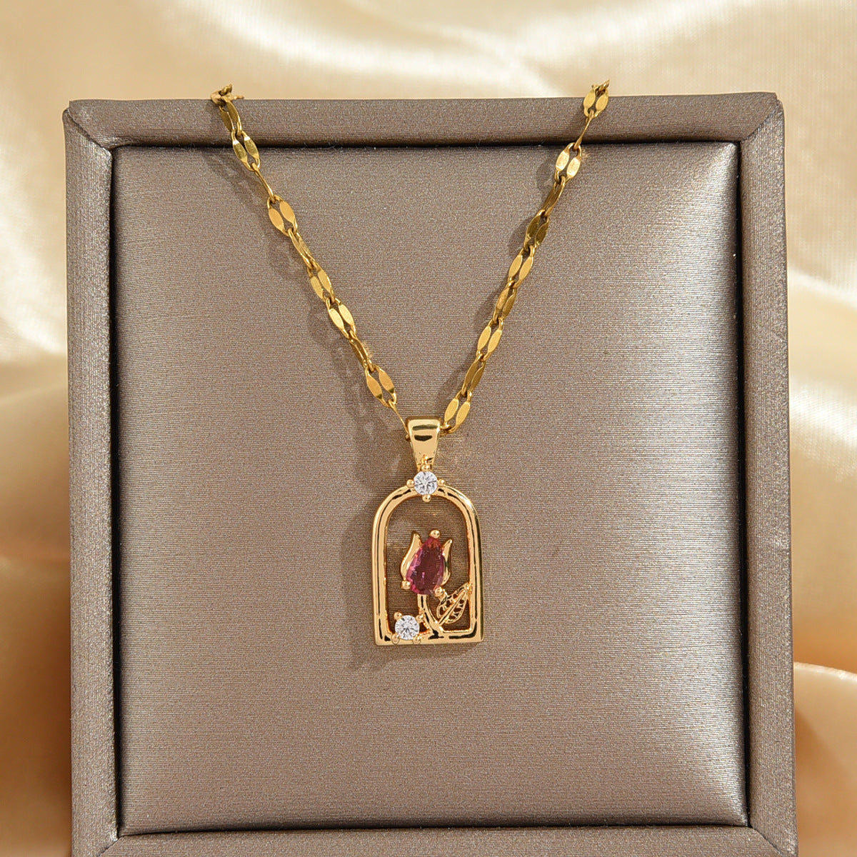 Collier - Red Flower