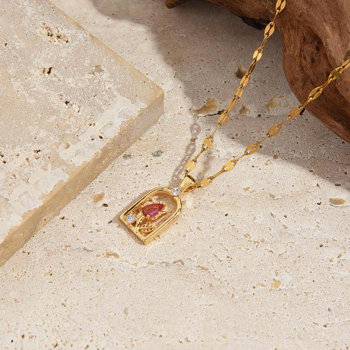 Collier - Red Flower