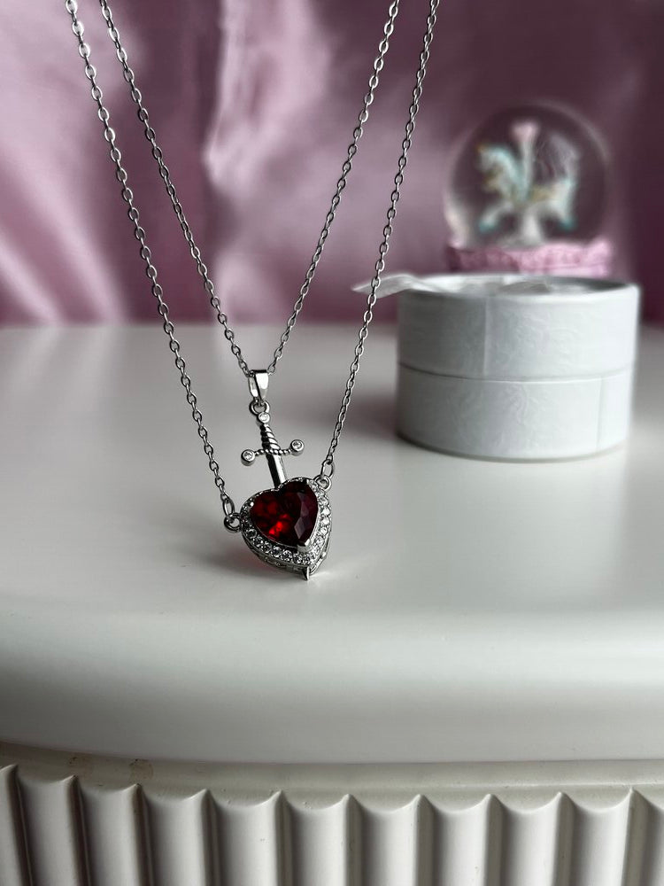 Couple Necklaces - Heart and sword
