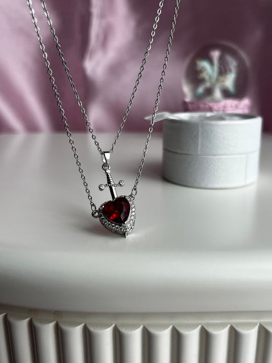 Couple Necklaces - Heart and sword