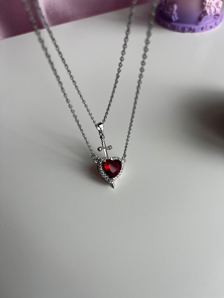 Couple Necklaces - Heart and sword