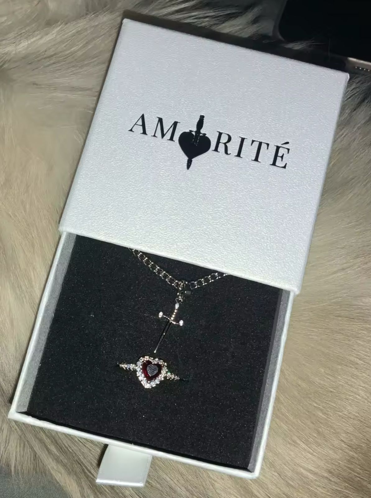 Heart and sword bracelet and ring