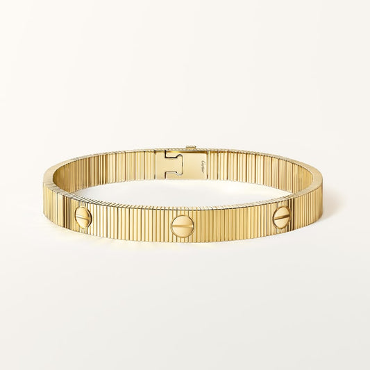 Bracelet - Ribbed Gold Bangle - Car -  Tiier FC 722019